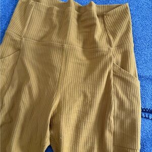 REI Ribbed High-Waisted mustard Pants